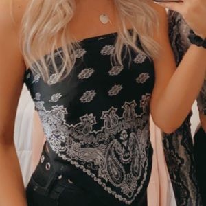 Black silky scarf top